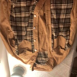 Men's Tan and Brown Plaid Jacket